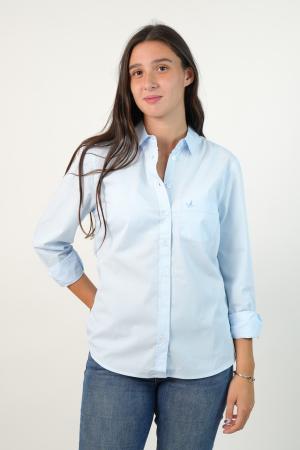 CAMISA CLASICA POPLIN MUJER CELESTE L
