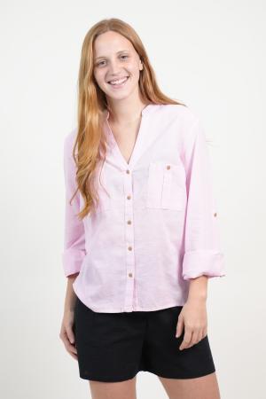 CAMISA DOS BOLSILLOS LINO MUJER