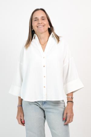 CAMISA LINO  MANGA TRES CUARTOS