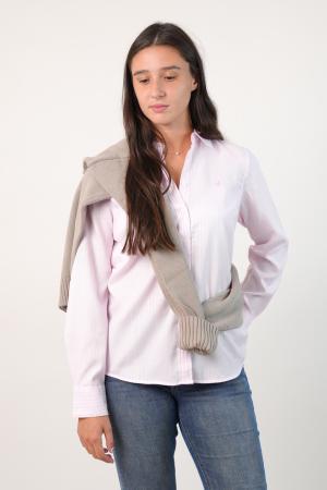 CAMISA RAYADA CLASICA OXFORD MUJER ROSADOBLANCO M
