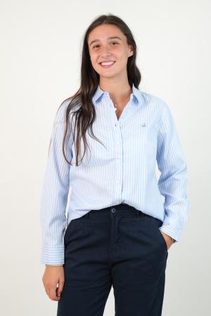 CAMISA RAYADA CLASICA OXFORD MUJER