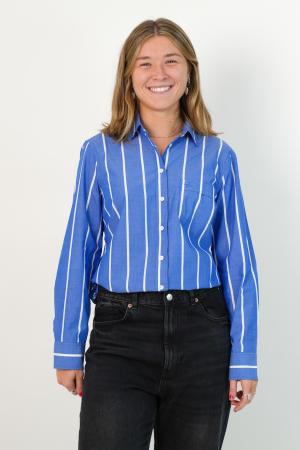CAMISA RAYADA CLASICA POPLIN MUJER