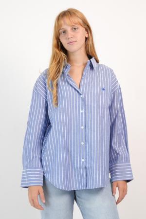 CAMISA RAYADA OVERSIZE OXFORD MUJER