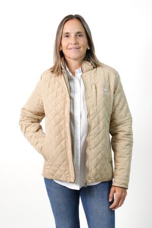 CAMPERA CAPITONEADA ROMBOS MUJER BEIGE M