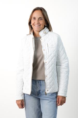 CAMPERA CAPITONEADA ROMBOS MUJER BLANCO M