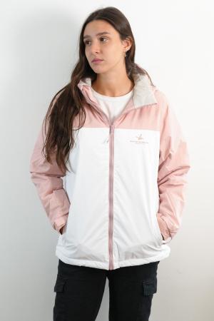 CAMPERA TASLON TECH 2 COLORES MUJER ROSABLANCO XXL