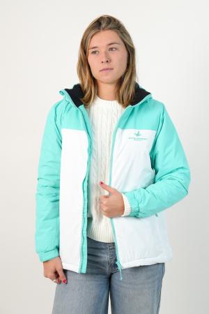 CAMPERA TASLON TECH 2 COLORES MUJER VERDEBLANCO S