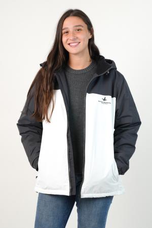 CAMPERA TASLON TECH 2 COLORES MUJER GRIS OSCUROBLANCO S
