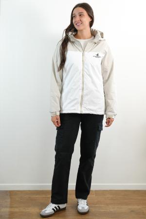 CAMPERA TASLON TECH 2 COLORES MUJER NATURALBLANCO S