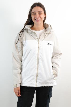 CAMPERA TASLON TECH 2 COLORES MUJER NATURALBLANCO L