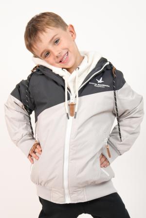 CAMPERA TASLON TECH 2 COLORES  NIÑO GRIS OSCUROGRIS CLARO 8