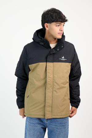 CAMPERA TASLON TECH COMBINADO NEGROCAMEL XS