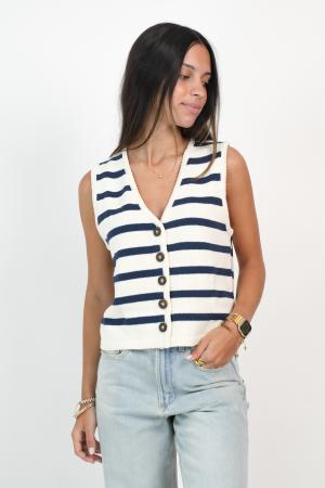 CHALECO DE HILO CON BOTONES MUJER