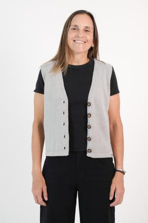 CHALECO DE HILO CON BOTONES MUJER