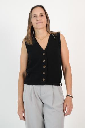 CHALECO DE HILO CON BOTONES MUJER