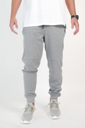 JOGGER FELPA CON CIERRE EST GRIS CLARO MELANGE M
