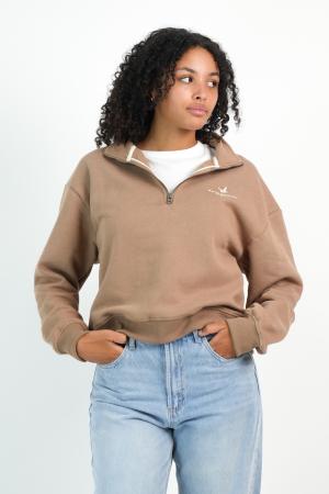 MEDIO CIERRE FELPA MUJER