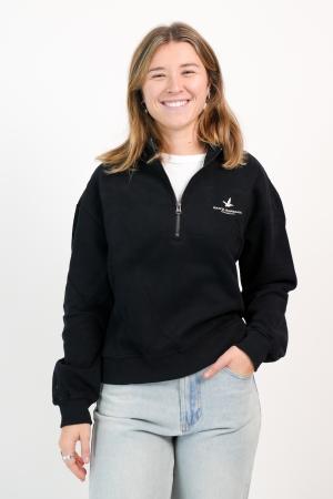 MEDIO CIERRE FELPA MUJER NEGRO XL