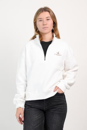 MEDIO CIERRE FELPA MUJER NATURAL L