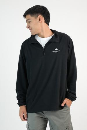 MEDIO CIERRE POLAR LIVIANO NEGRO L