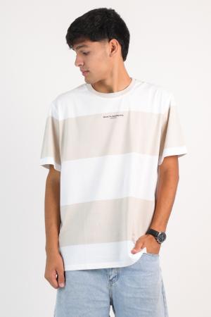 REMERAS CON RAYAS BLANCO/BEIGE XL
