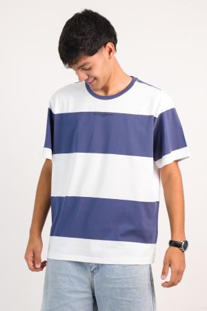 REMERAS CON RAYAS BLANCO/PIEDRA M