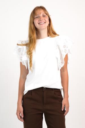 REMERA CON MANGAS DE BRODERIE