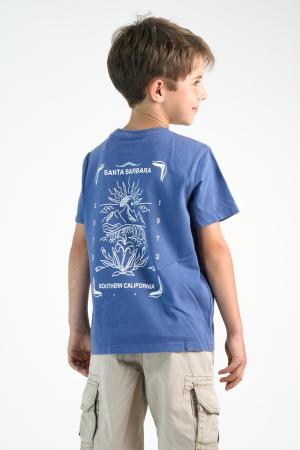 REMERA GASTADA ESTAMPADA NIÑO AZUL LAVADO EST M 02
