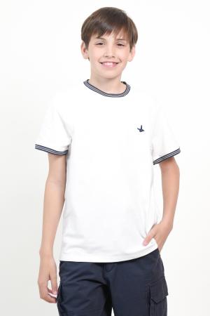 REMERA PIQUE CUELLO TEJIDO NIÑO BLANCO 2