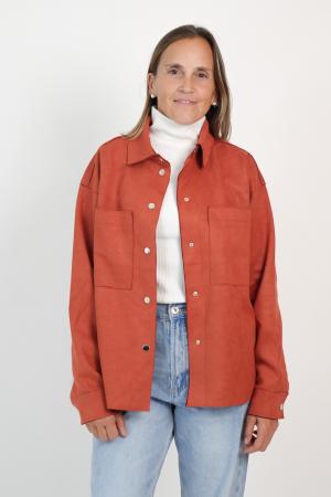SOBRECAMISA GAMUZA MUJER ROJO LADRILLO S
