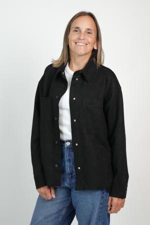 SOBRECAMISA GAMUZA MUJER NEGRO XL