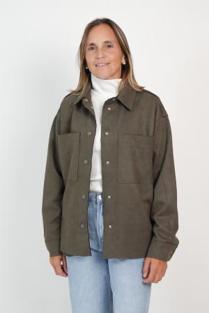 SOBRECAMISA GAMUZA MUJER VERDE M