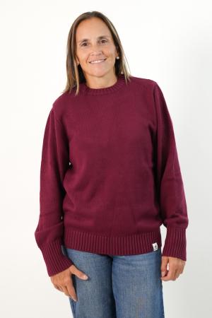 SWEATER BASICO MUJER BORDO L