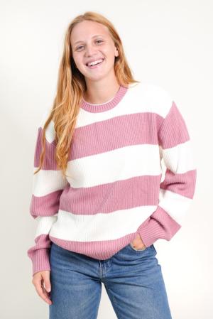 SWEATER DE HILO RAYAS MUJER