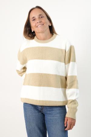 SWEATER DE HILO RAYAS MUJER