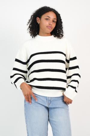 SWEATER PUNTO CON RAYAS MUJER