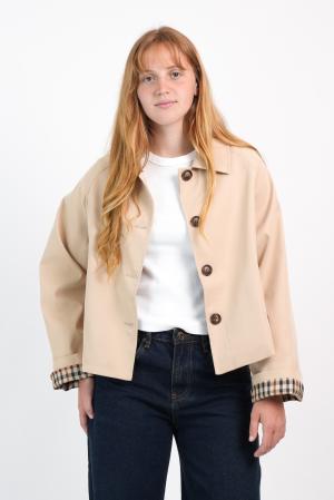 TRENCH CON FORRO A CUADROS